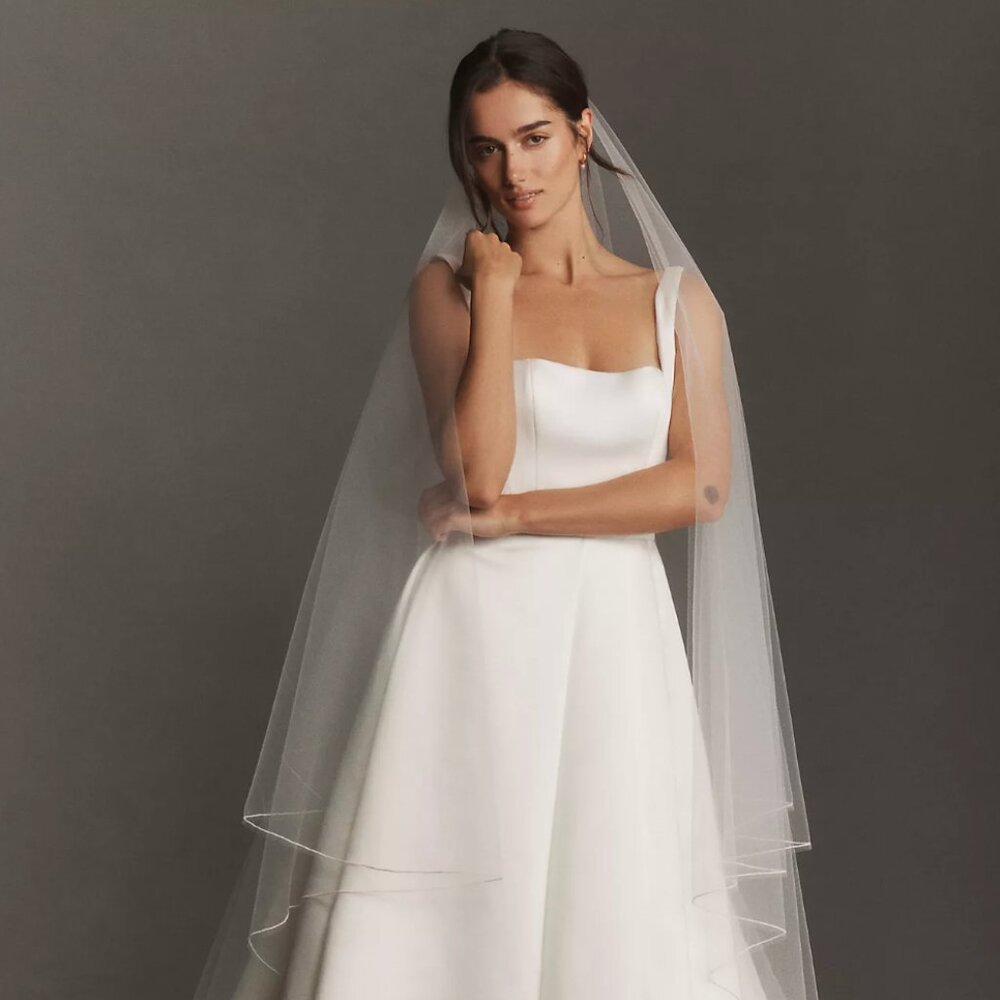 BHLDN Pearl Trim Chapel Veil